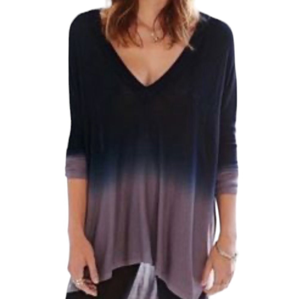 Pins & Needles Navy Blue/Grey Dip Dye Oversized Pull Over Sweater M